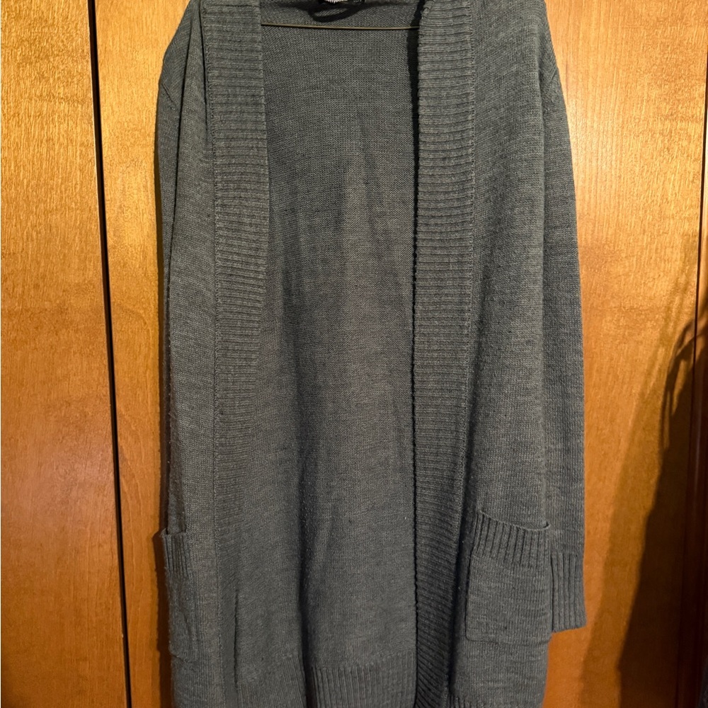 PattyBoutik Charcoal Knit Cardigan